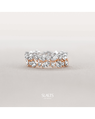 SLAETS Fine Jewellery Multi-shape Eternity Ring with Fancy Shaped Diamonds, 18Kt White Gold (watches)
